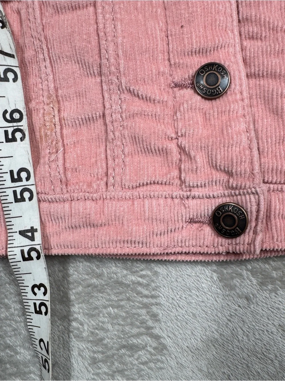 NWT OshKosh B’gosh Baby Girl Pink Corduroy Sherpa Collar Jacket Size 12 Months